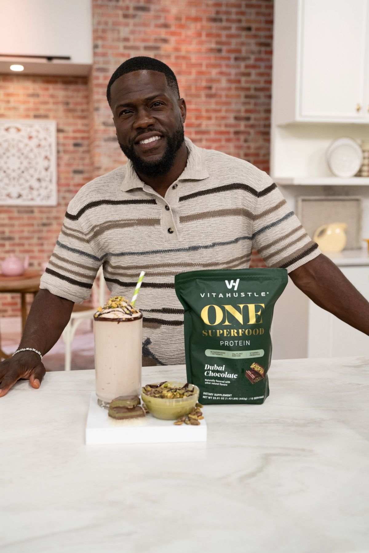 Kevin Hart with VitaHustle ONE Dubai Chocolate